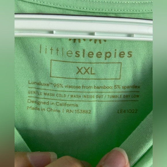 Little Sleepies Bamboo Mint Green oversized T-shirt Sz XXL - Picture 3 of 7